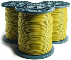 22 Gauge Insulated Stranded Yellow Wire With Color Striping - Sold By The Foot